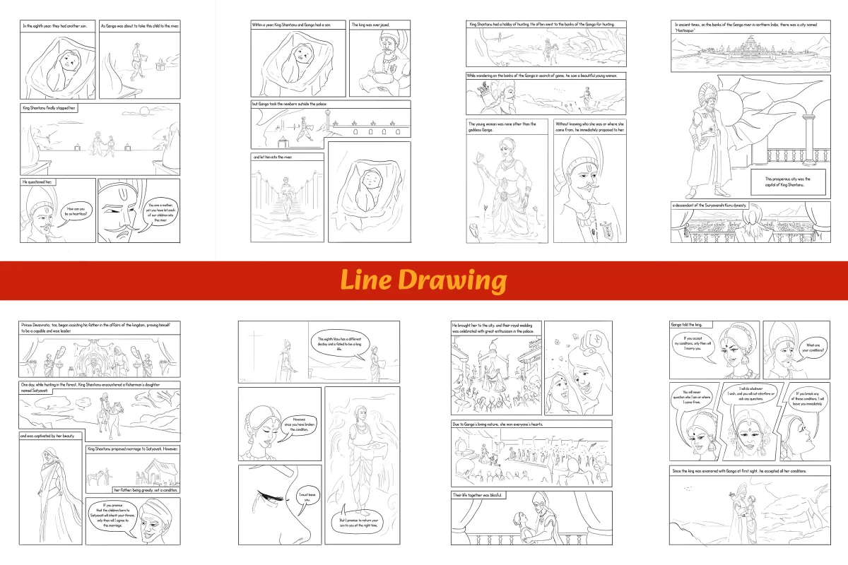 Create comic books from storyboard to colouring