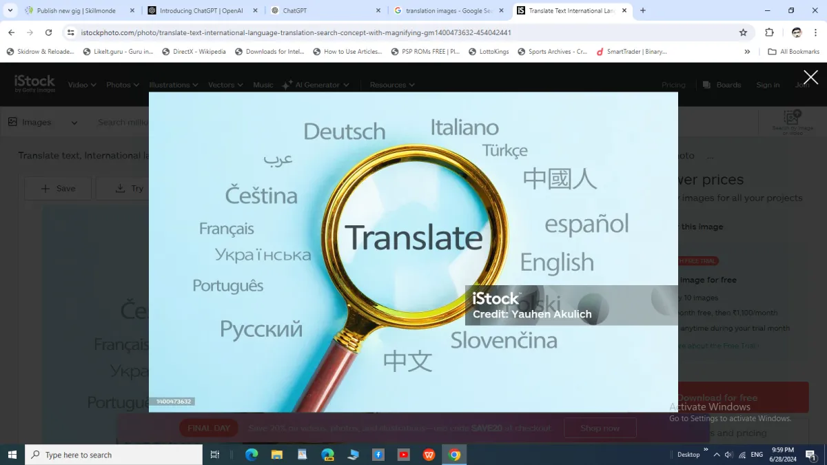 give my 100% for translation work because I have a very good knowledge of how to translate.