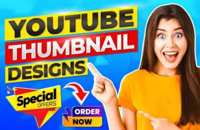 design a professional youtube thumbnail with high quality